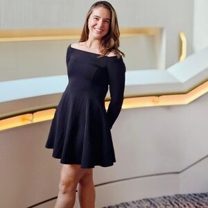 H&M Black Off the Shoulder Mini Dress, Size 10